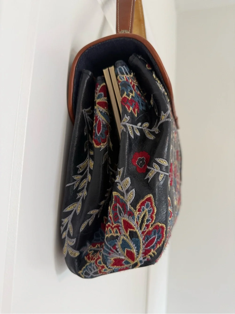 Patricia Nash Floral Embroidered Top-Handle Satchel Bag - Picture 4 of 15
